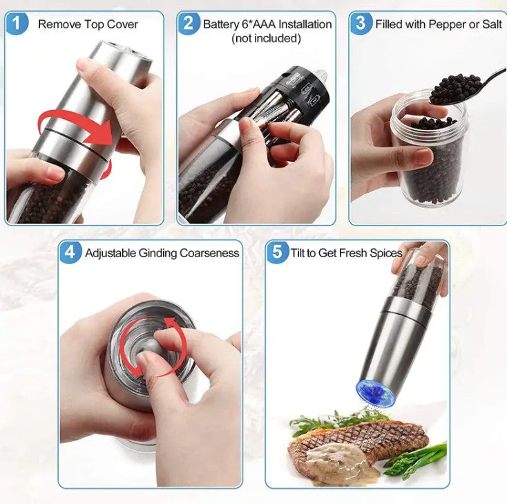 Electric Salt And Pepper Grinder Set_2