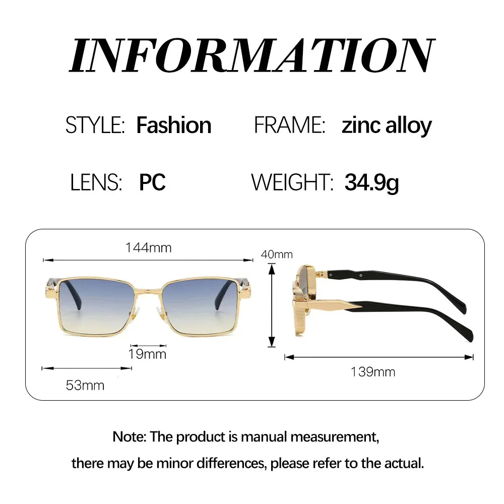 2025 New In Sunglass for Women Square Sun Glasses Frame Geometric Sense Fashionable Accessories Metal Details Elegant Style